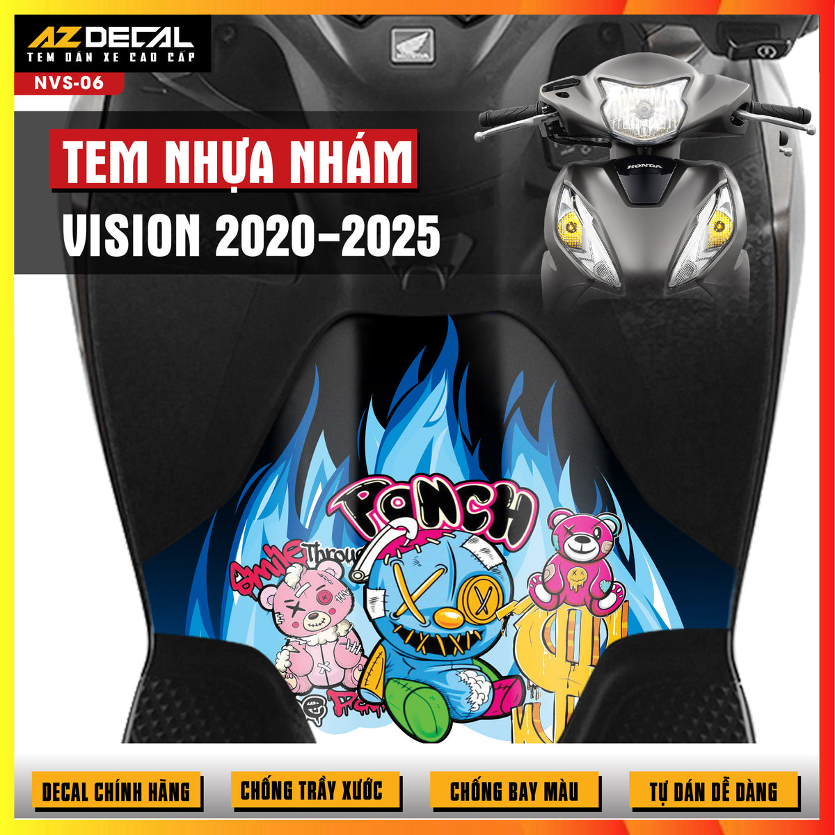Tem nhựa nhám xe Vision 2020-2025 NVS06