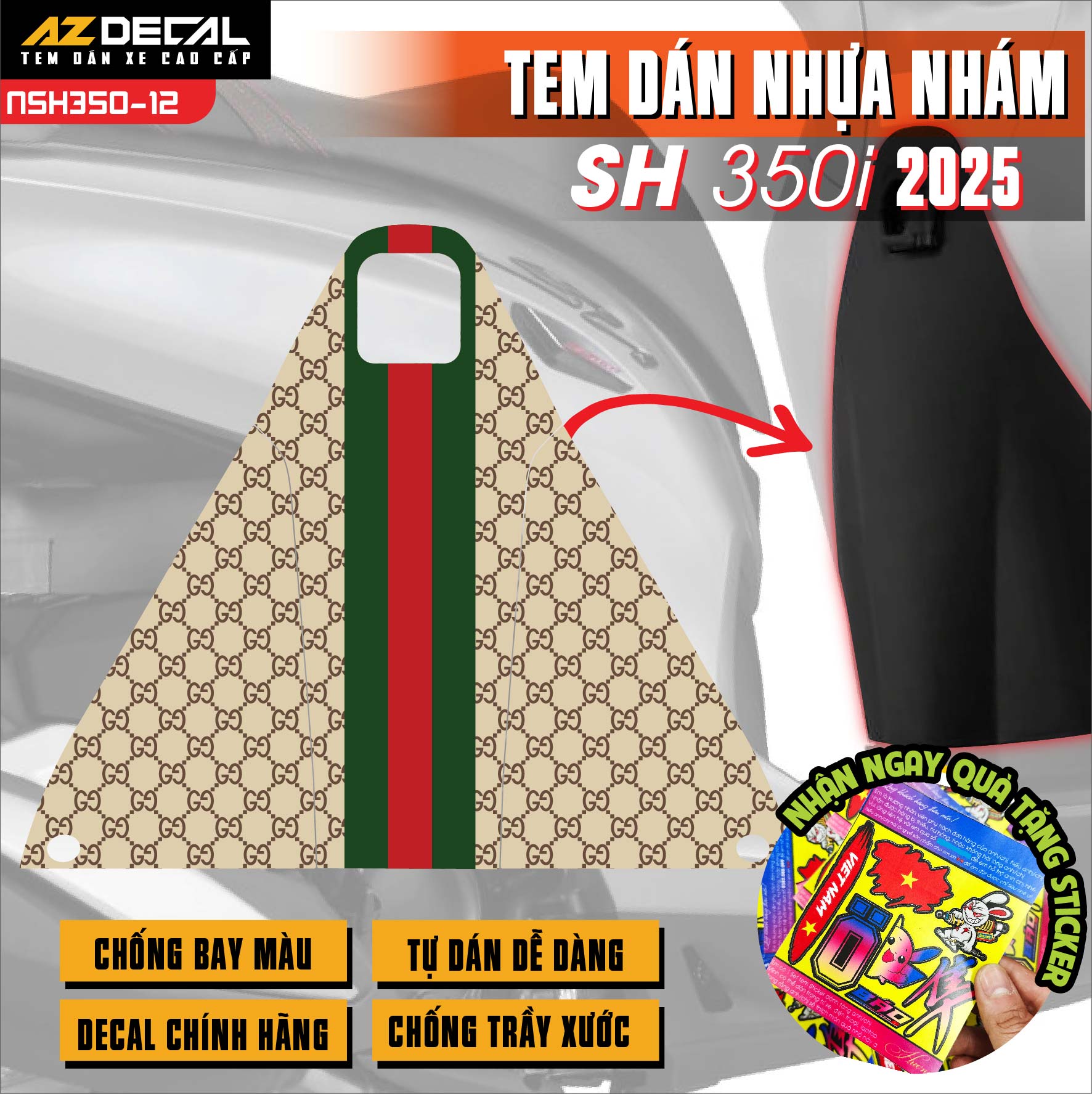 Tem nhựa nhám SH 350i NSH350-12