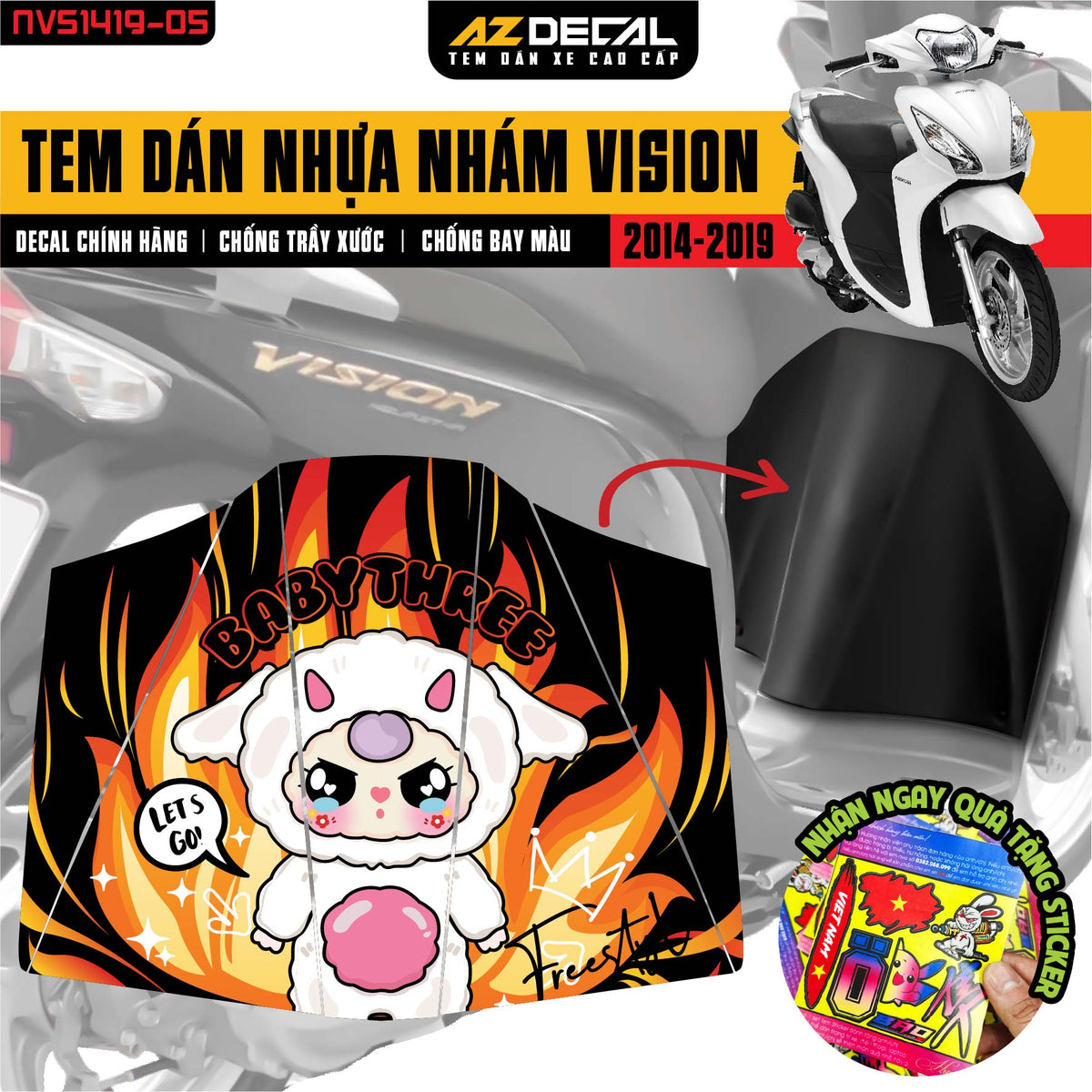 Tem nhựa nhám Vision 2014-2019 NVS1419-05