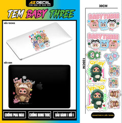 Sticker Tem Baby Three Dán Xe Máy, Xe Điện, Mũ Bảo Hiểm | CB-BABYTHREE-01