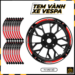 Tem Dán Vành VESPA | TV-VP01 ĐỎ