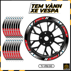 Tem Dán Vành VESPA | TV-VP02 đỏ
