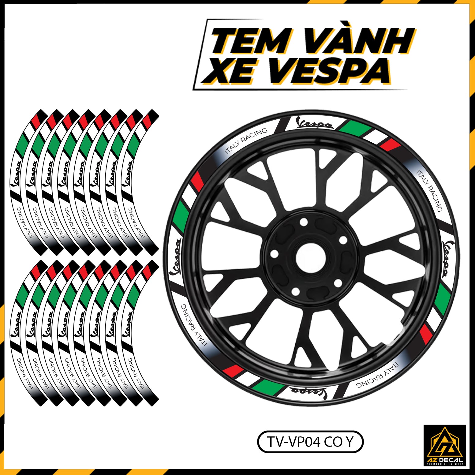 Tem Dán Vành VESPA | TV-VP04 cờ ý