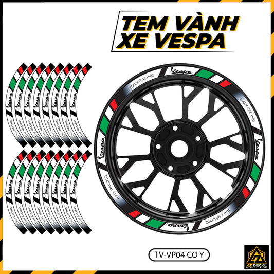 Tem Dán Vành VESPA | TV-VP04 cờ ý