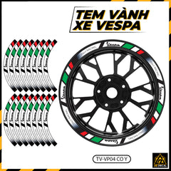 Tem Dán Vành VESPA | TV-VP04 cờ ý