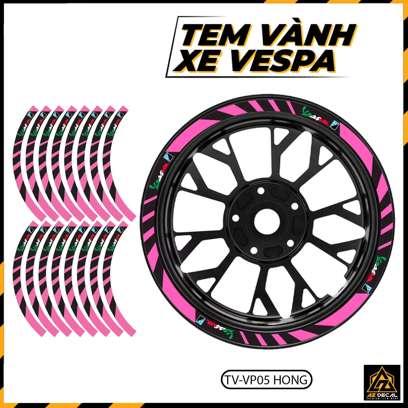Tem Dán Vành VESPA | TV-VP05 hồng