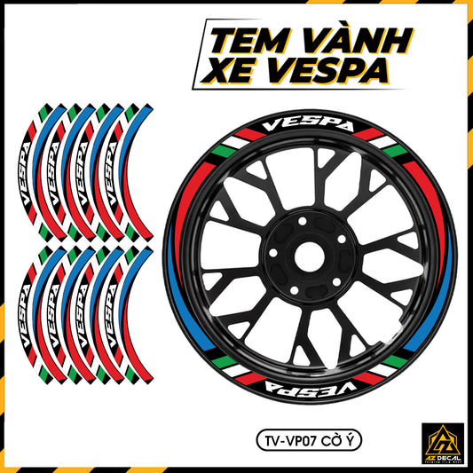 Tem Dán Vành VESPA | TV-VP07 cờ ý