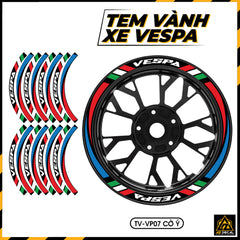 Tem Dán Vành VESPA | TV-VP07 cờ ý