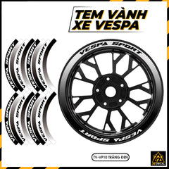 Tem Dán Vành VESPA | TV-VP10 trắng đen