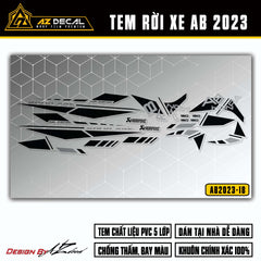 Tem Xe Air Blade 2023-2025 | AB2023-18 | Thiết Kế Honda Akrapovic