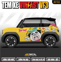 Tem Xe Vinfast VF3 Mẫu VF3-65 Baby Three - Thiết Kế Theo Yêu Cầu