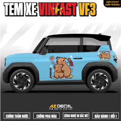 Tem Xe Vinfast VF3 Mẫu VF3-67 Capybara - Thiết Kế Theo Yêu Cầu