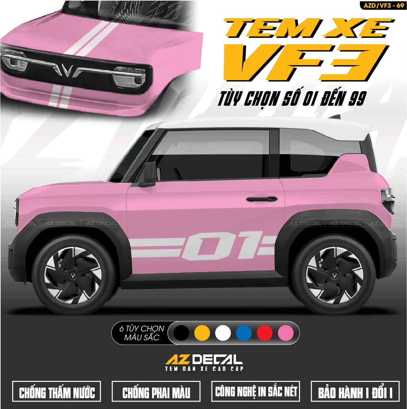 Tem Dán Xe VF3: Mẫu Mã Đẹp, Cá Tính - Decal Trang Trí VinFast VF3 6 Địa Chỉ Uy Tín Mua & Dán Tem Xe VF3 Chuyên Nghiệp (Hà Nội & TP.HCM)