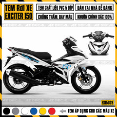 Tem Xe Exciter 150 | EX15028 | Limited Edition xe trắng