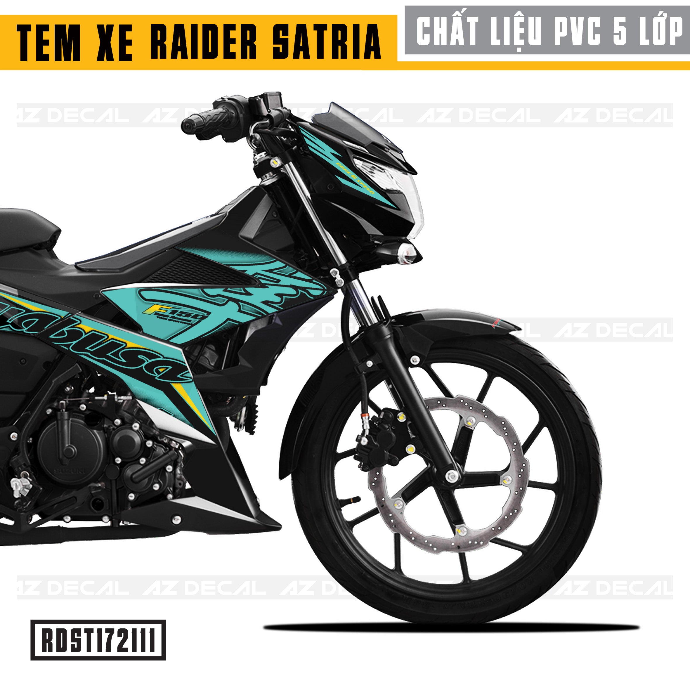 Tem xe Raider Đen mẫu Hayabusa cận cảnh