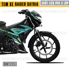 Tem xe Raider Đen mẫu Hayabusa cận cảnh