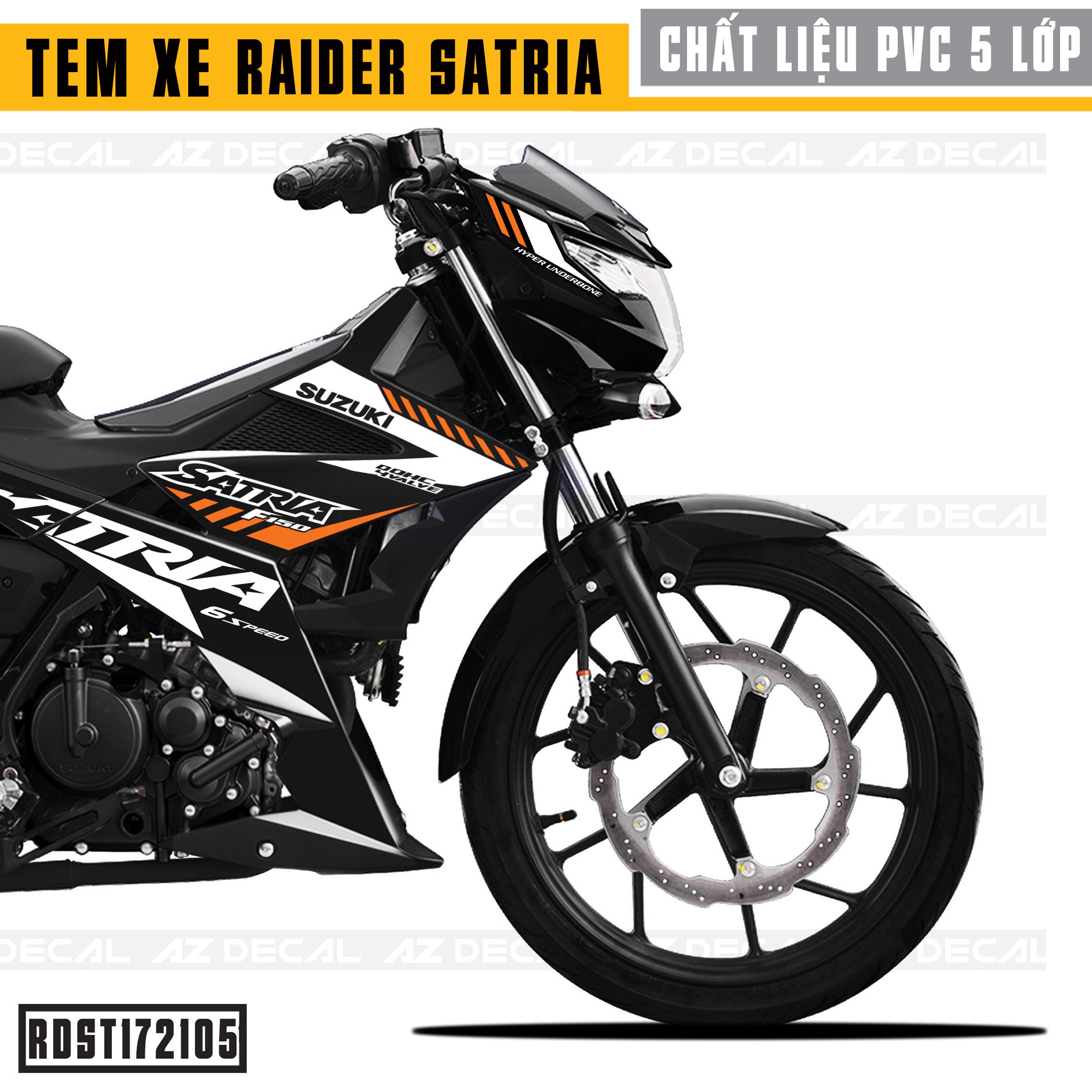 Decal xe Satria / Raider mẫu 05 Cận cảnh