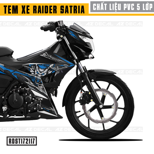 Dán xe Raider/Satria mẫu Rồng xe Đen cận cảnh