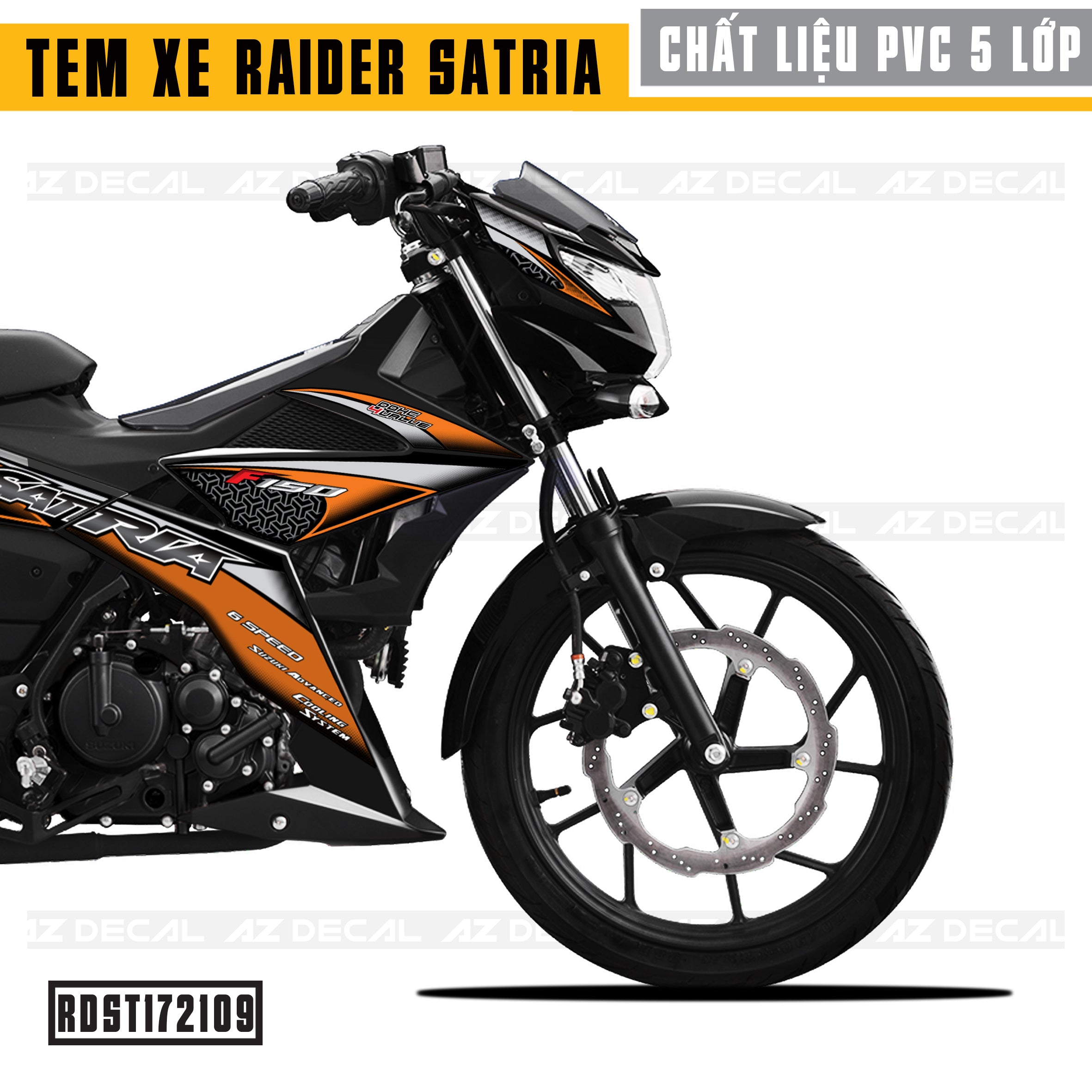 Decal Xe Suzuki Raider mẫu 09 - Xe Đen